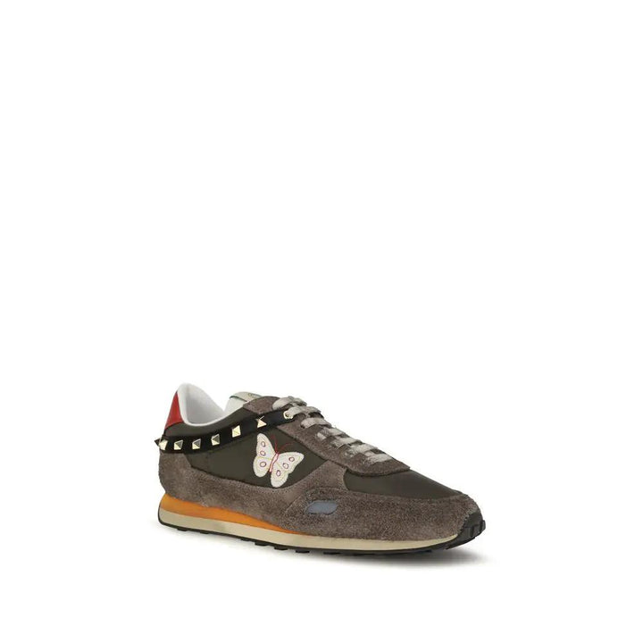 Valentino Garavani Sample Sale | Valentino Garavani Brown Nylon Low Top Sneakers - | Designer outlet