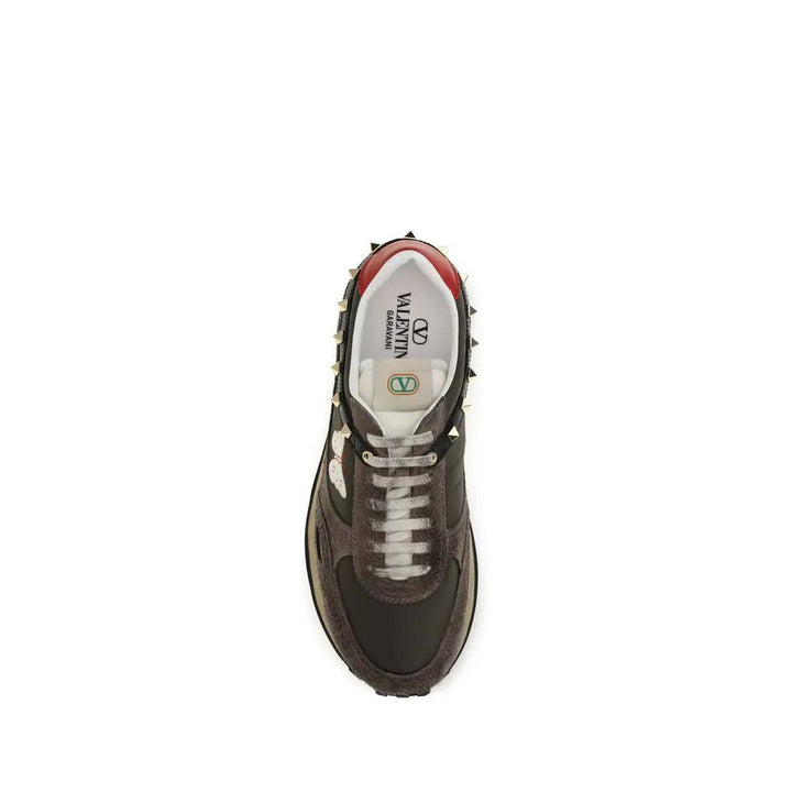 Valentino Garavani Sample Sale | Valentino Garavani Brown Nylon Low Top Sneakers - | Designer outlet
