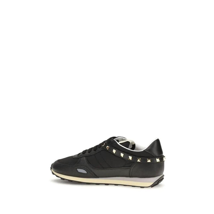 Valentino Garavani Sample Sale | Valentino Garavani Black Calf Leather Bos Taurus Athletic Sneakers - | Designer outlet