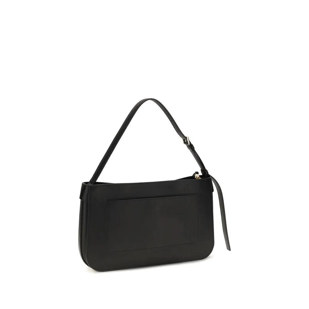 Ferragamo Sample Sale | Ferragamo Black Calf Leather Bos Taurus Shoulder Bag - | Designer outlet