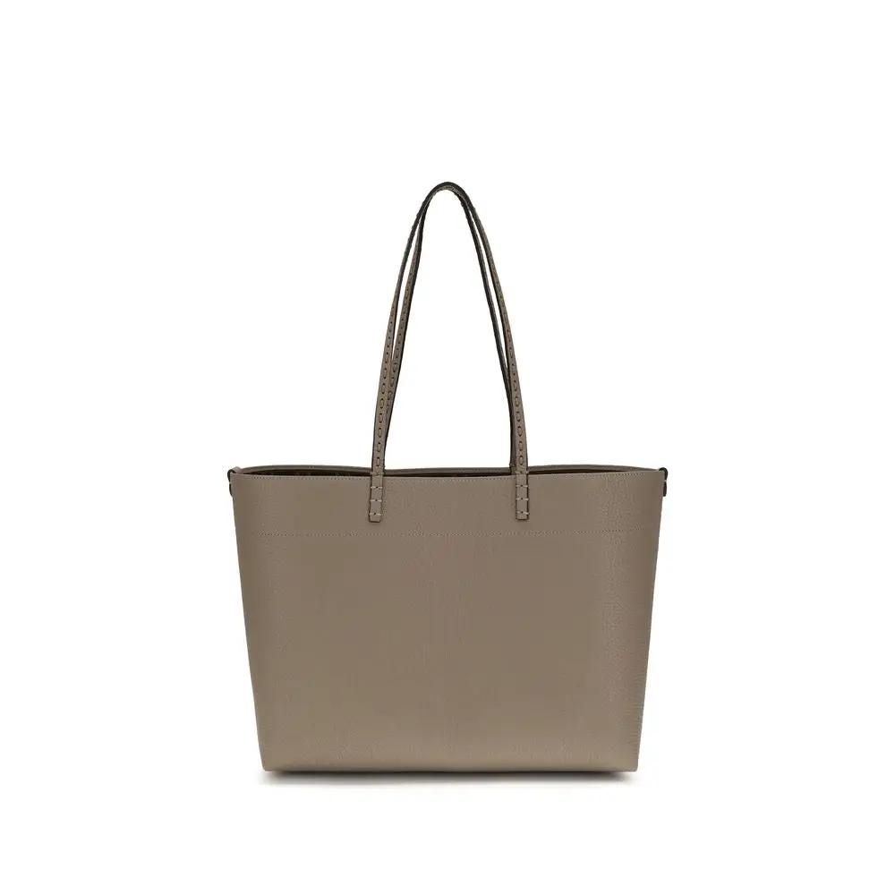 Fendi Sample Sale | Fendi Beige Calf Leather Bos Taurus Shoulder Bag - | Designer outlet