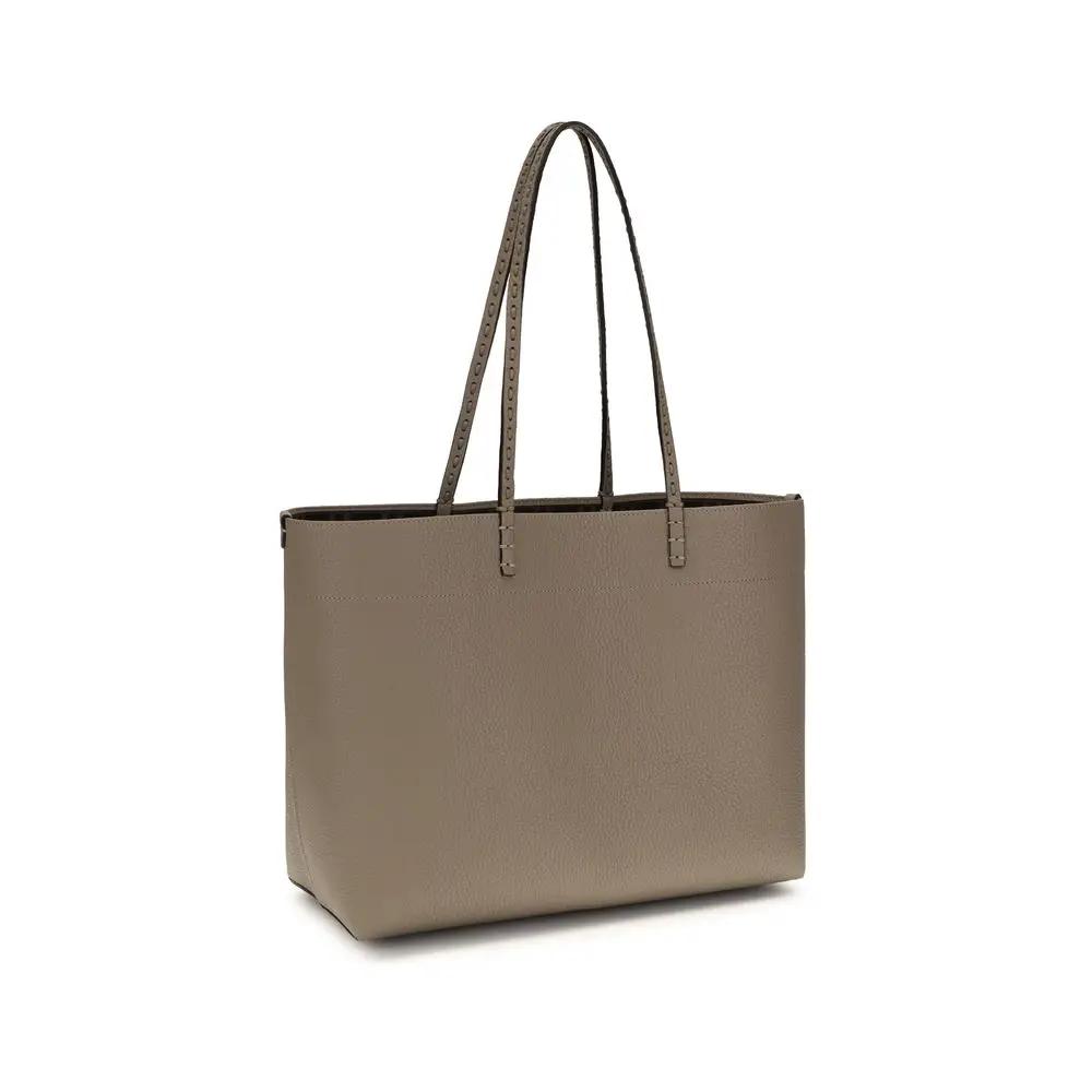 Fendi Sample Sale | Fendi Beige Calf Leather Bos Taurus Shoulder Bag - | Designer outlet