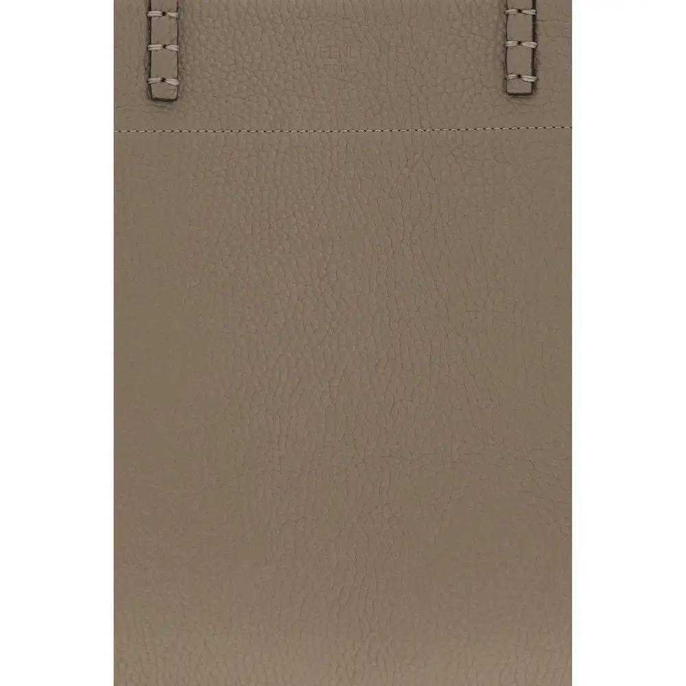 Fendi Sample Sale | Fendi Beige Calf Leather Bos Taurus Shoulder Bag - | Designer outlet