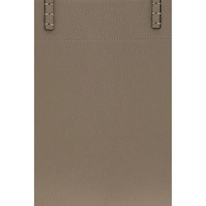 Fendi Sample Sale | Fendi Beige Calf Leather Bos Taurus Shoulder Bag - | Designer outlet