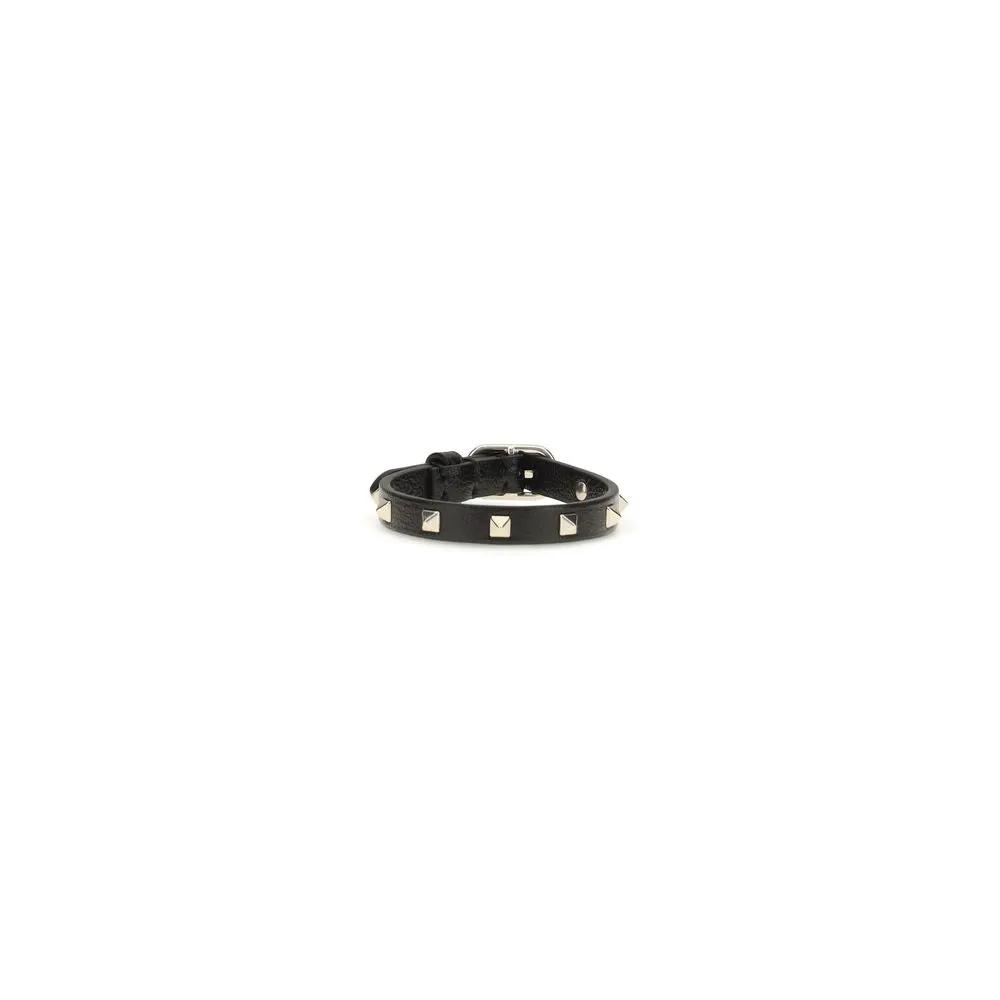 Valentino Garavani Sample Sale | Valentino Garavani Black Calf Leather Bos Taurus Bracelet - | Designer outlet
