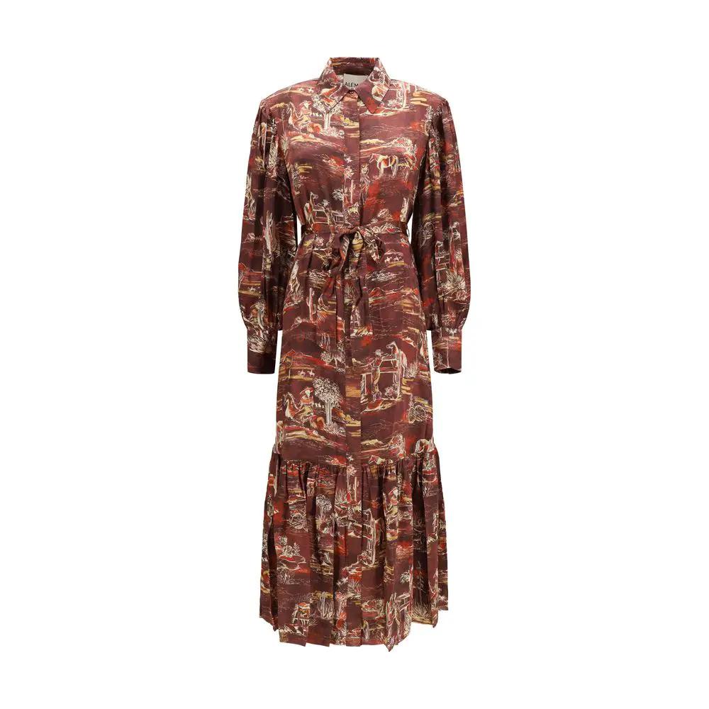 Alemais Sample Sale | Alemais Brown Silk Casual Dress - | Designer outlet