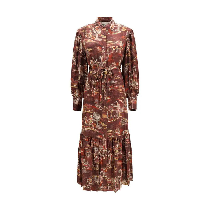 Alemais Sample Sale | Alemais Brown Silk Casual Dress - | Designer outlet