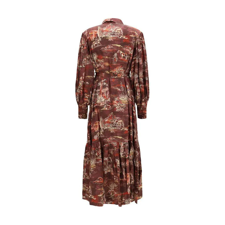 Alemais Sample Sale | Alemais Brown Silk Casual Dress - | Designer outlet
