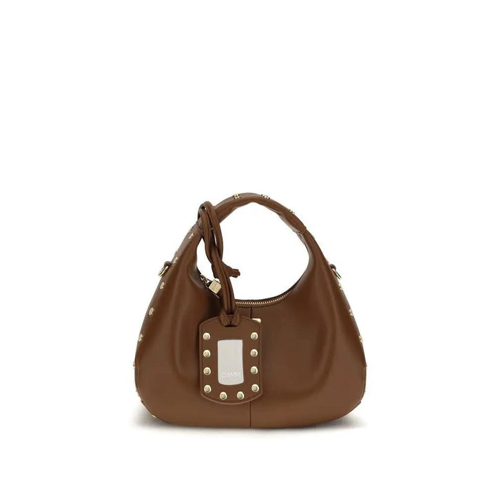 Ganni Sample Sale | Ganni Brown Recycled Leather Shoulder Bag - | Designer outlet