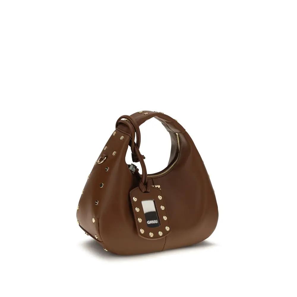 Ganni Sample Sale | Ganni Brown Recycled Leather Shoulder Bag - | Designer outlet
