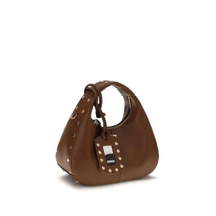 Ganni Sample Sale | Ganni Brown Recycled Leather Shoulder Bag - | Designer outlet