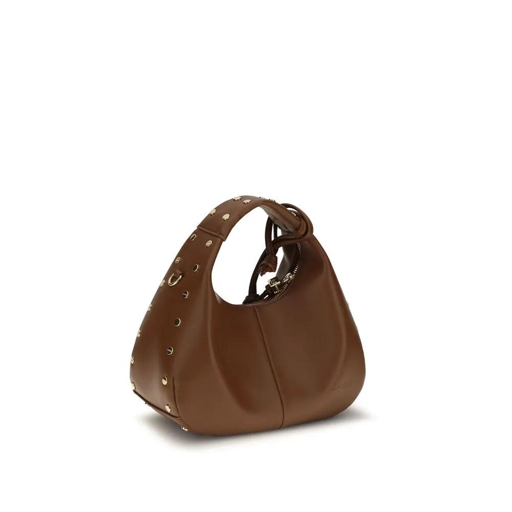 Ganni Sample Sale | Ganni Brown Recycled Leather Shoulder Bag - | Designer outlet