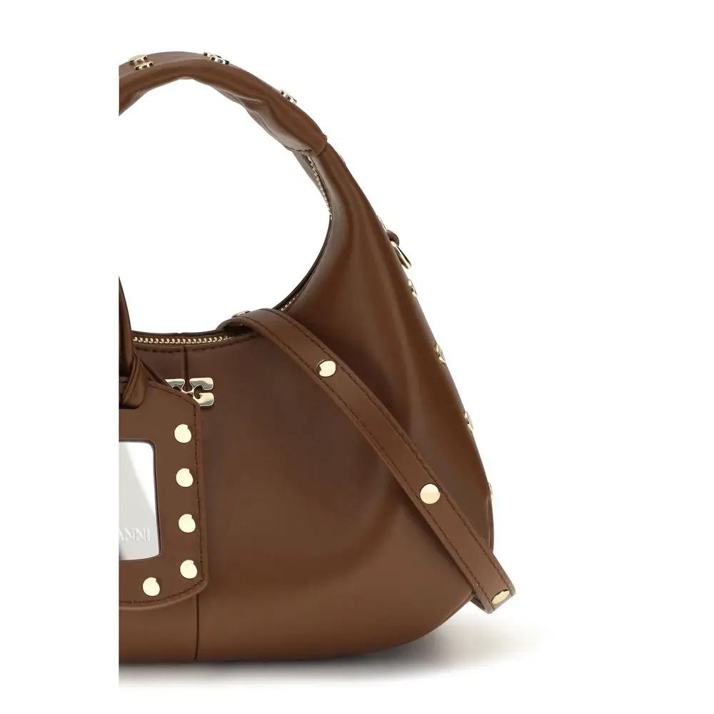 Ganni Sample Sale | Ganni Brown Recycled Leather Shoulder Bag - | Designer outlet