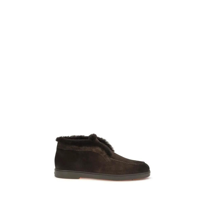 Santoni Sample Sale | Santoni Brown Calf Leather Bos Taurus Ankle Boots - | Designer outlet