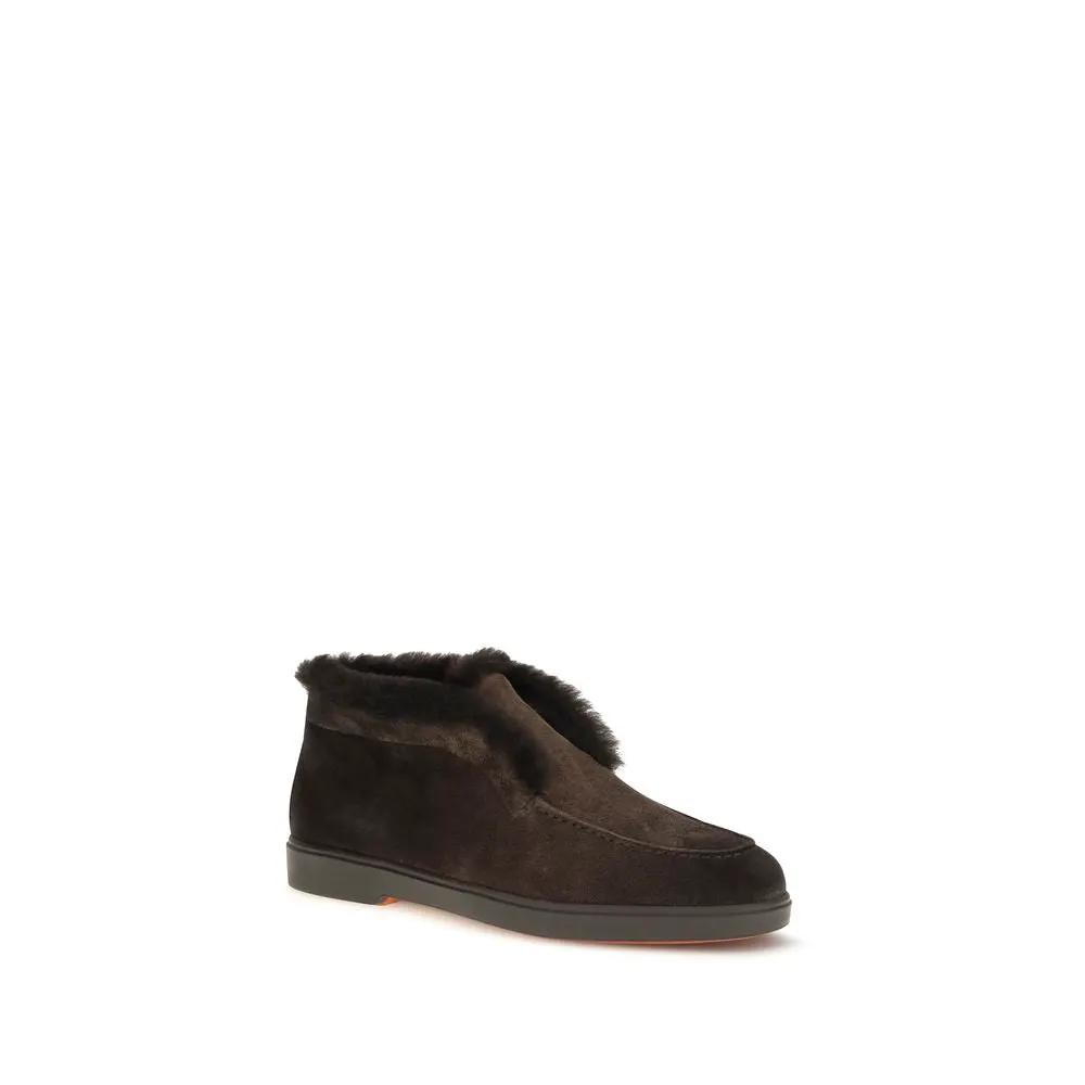 Santoni Sample Sale | Santoni Brown Calf Leather Bos Taurus Ankle Boots - | Designer outlet