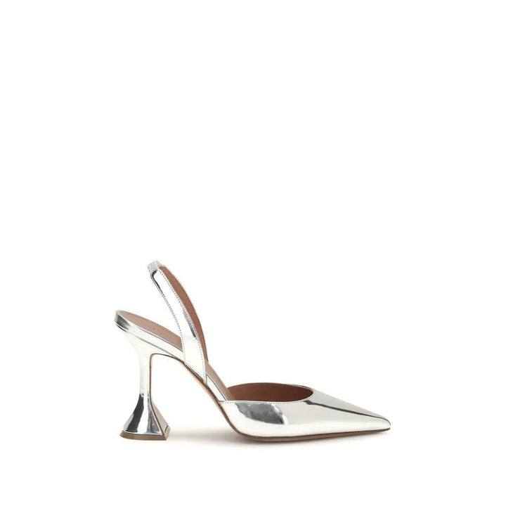 Amina Muaddi Sample Sale | Amina Muaddi Silver Calf Leather Bos Taurus High Heel Pumps - | Designer outlet