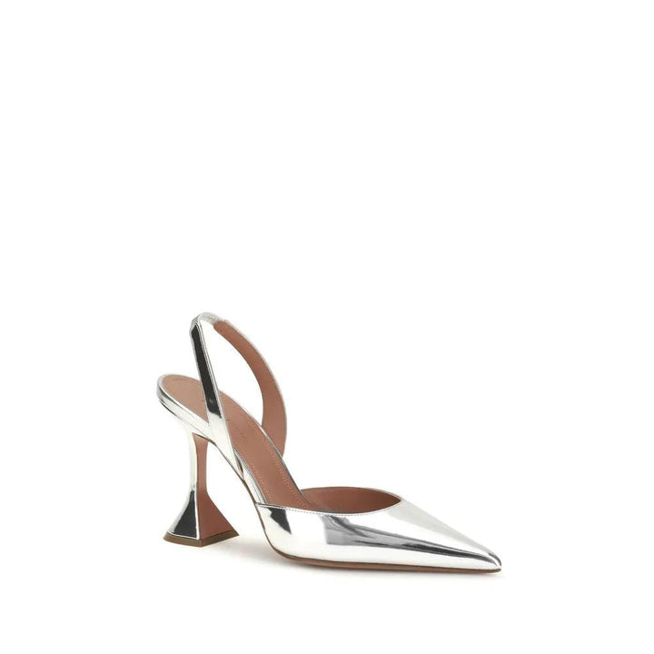 Amina Muaddi Sample Sale | Amina Muaddi Silver Calf Leather Bos Taurus High Heel Pumps - | Designer outlet