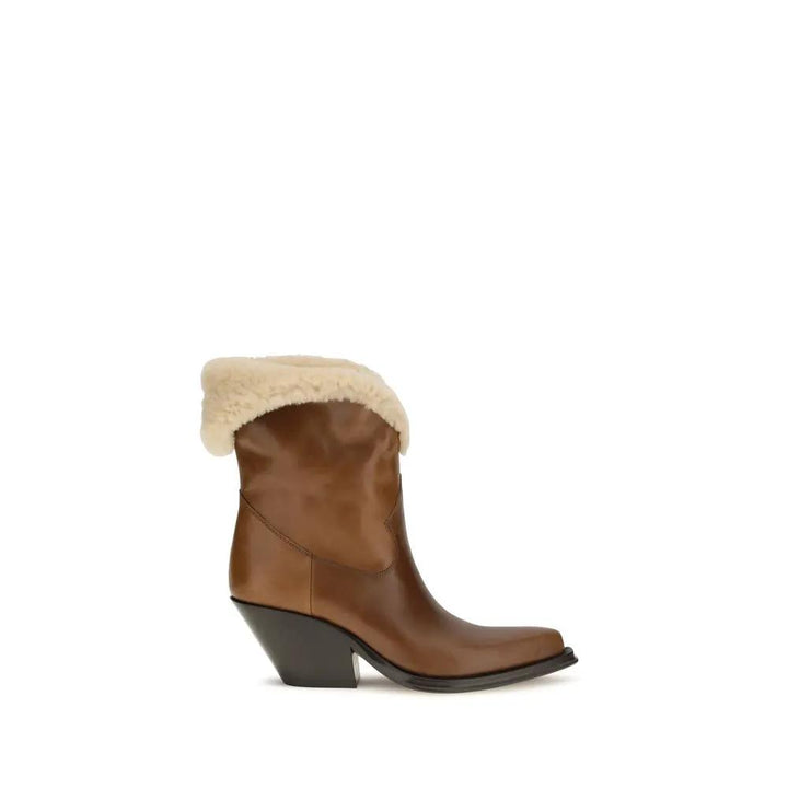 Chloé Sample Sale | Chloé Brown Calf Leather Bos Taurus Ankle Boots - | Designer outlet