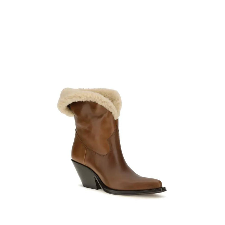 Chloé Sample Sale | Chloé Brown Calf Leather Bos Taurus Ankle Boots - | Designer outlet