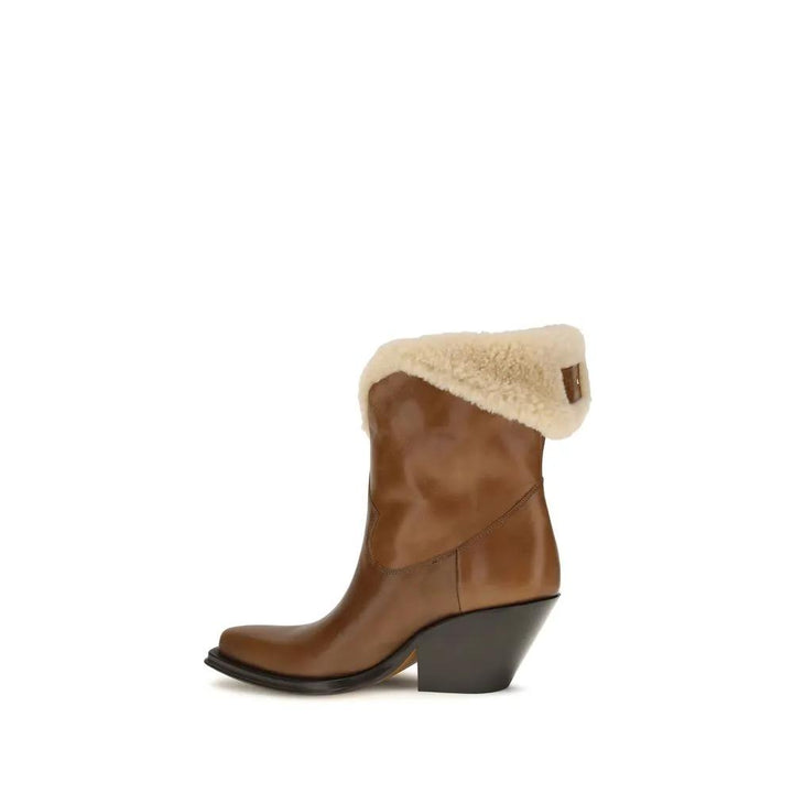Chloé Sample Sale | Chloé Brown Calf Leather Bos Taurus Ankle Boots - | Designer outlet