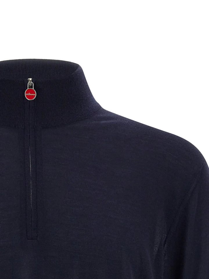 Kiton Sample Sale | Kiton Blue Wool Cardigan - | Designer outlet