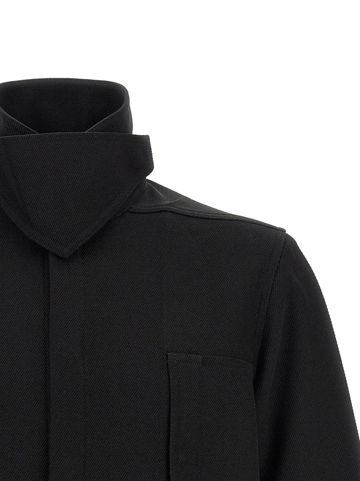 Rick Owens Sample Sale | Rick Owens Black Cotton Full-Length Jacket - | Designer outlet