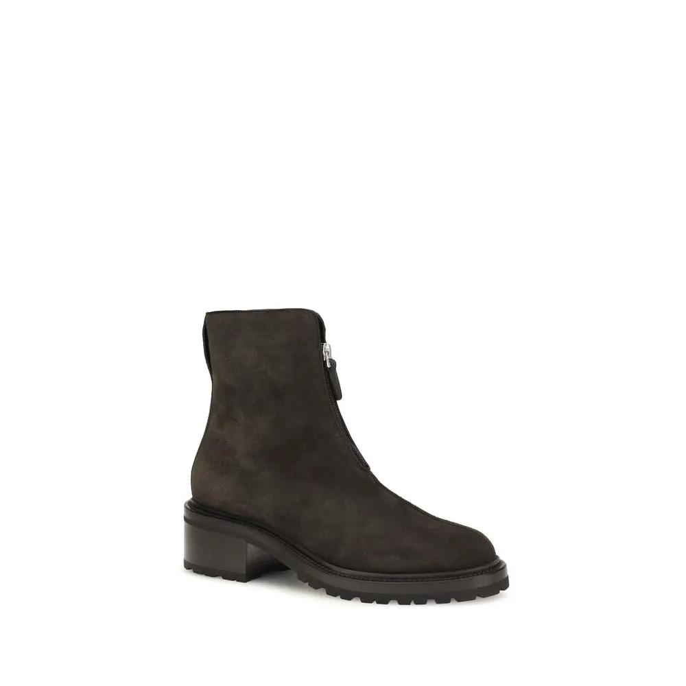 The Row Sample Sale | The Row Brown Suede Leather Ankle Boots - | Designer outlet