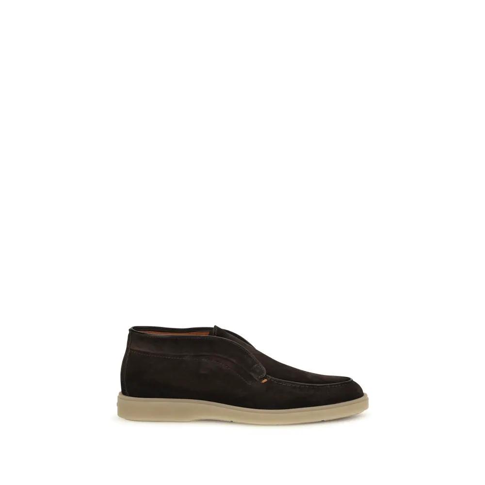 Santoni Sample Sale | Santoni Brown Suede Leather Slip-On Loafers - | Designer outlet