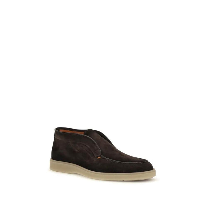 Santoni Sample Sale | Santoni Brown Suede Leather Slip-On Loafers - | Designer outlet