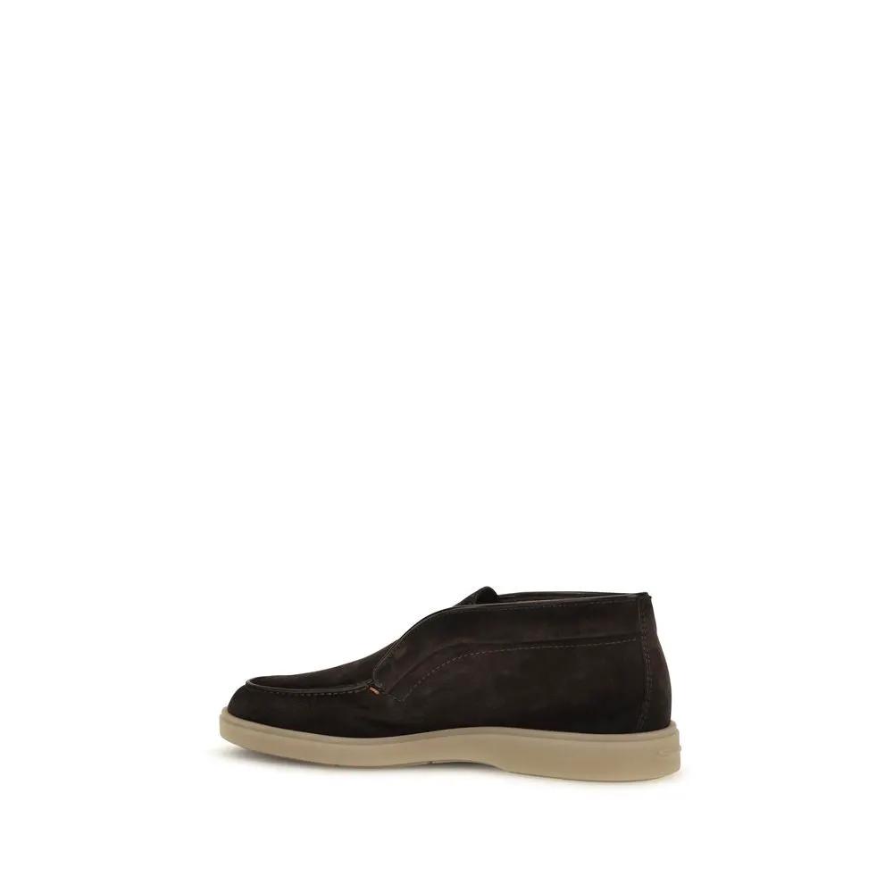Santoni Sample Sale | Santoni Brown Suede Leather Slip-On Loafers - | Designer outlet