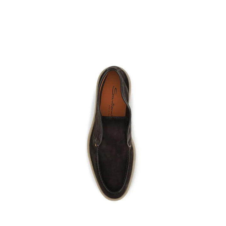 Santoni Sample Sale | Santoni Brown Suede Leather Slip-On Loafers - | Designer outlet