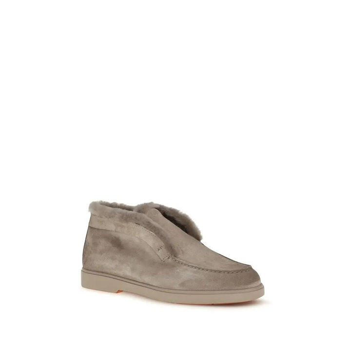 Santoni Sample Sale | Santoni Beige Faux Fur Ankle Boots - | Designer outlet