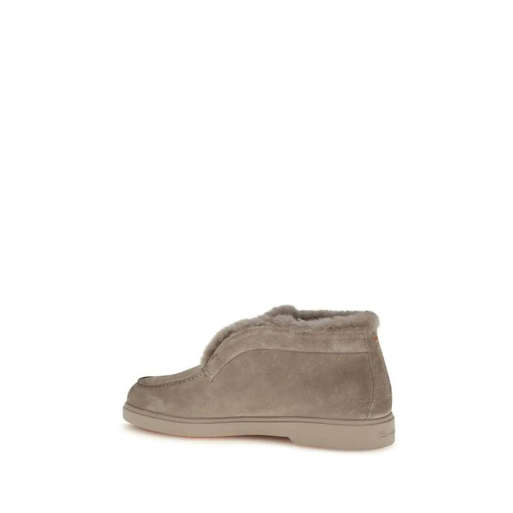 Santoni Sample Sale | Santoni Beige Faux Fur Ankle Boots - | Designer outlet