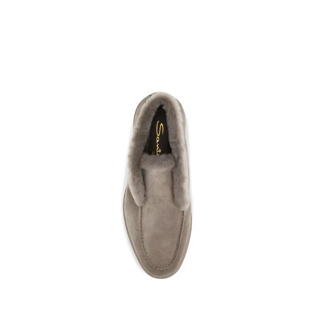 Santoni Sample Sale | Santoni Beige Faux Fur Ankle Boots - | Designer outlet