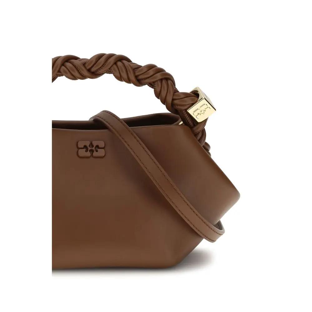 Ganni Sample Sale | Ganni Brown Recycled Leather Shoulder Bag - | Designer outlet