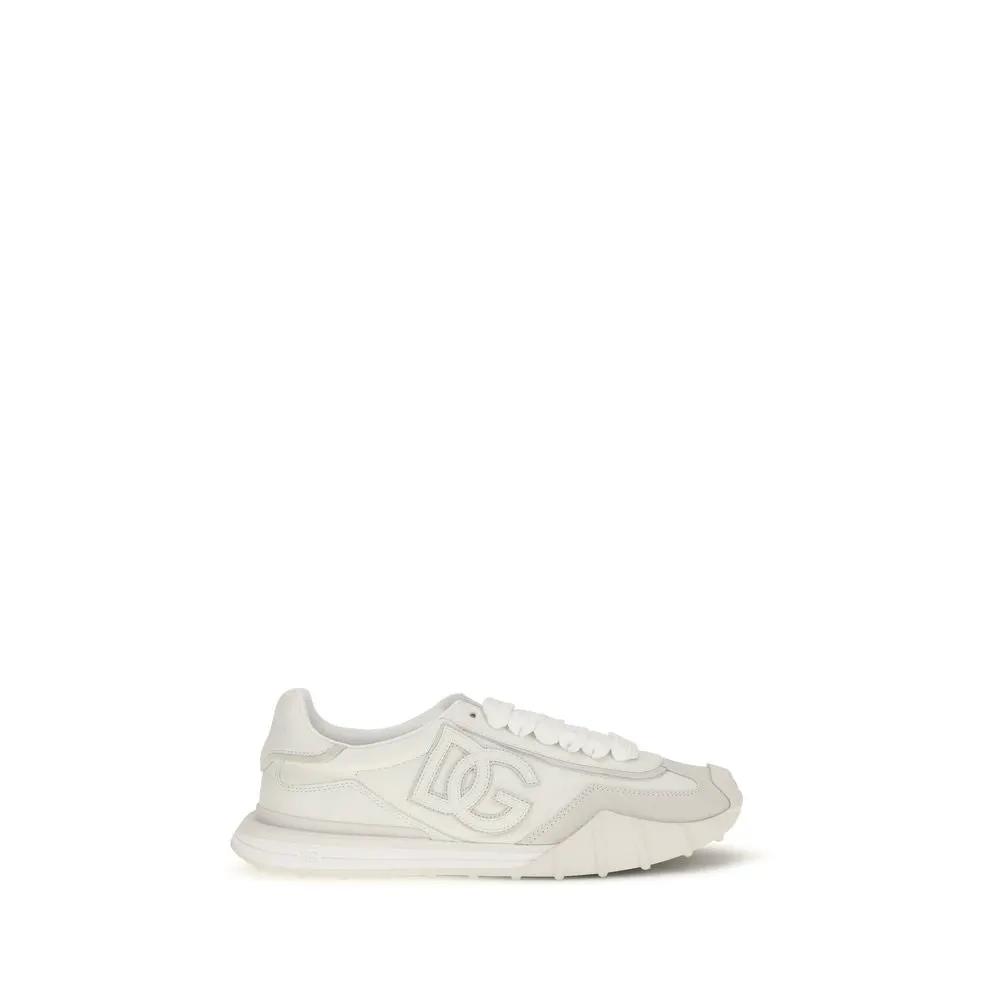 Dolce &amp; Gabbana Sample Sale | Dolce &amp; Gabbana White Calf Leather Bos Taurus Athletic Sneakers - | Designer outlet