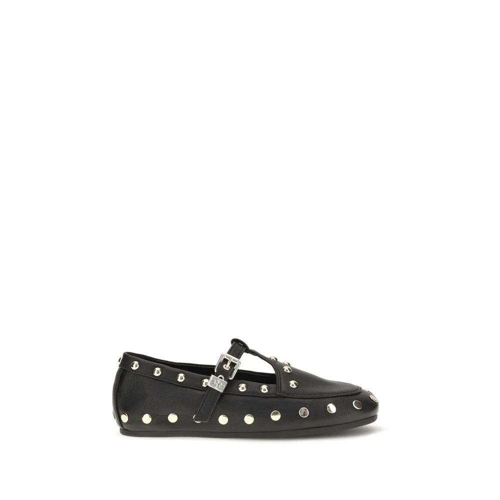 Ganni Sample Sale | Ganni Black Recycled Polyester Ballet Flats - | Designer outlet