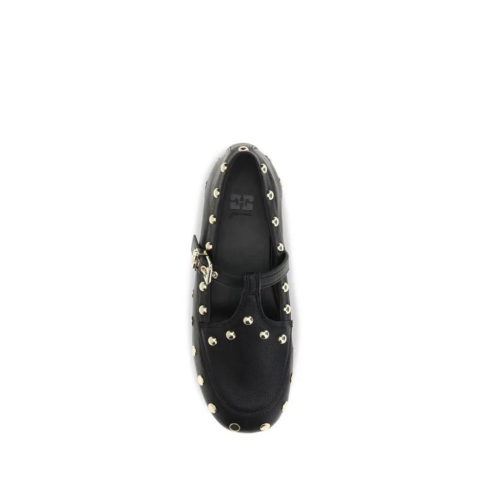 Ganni Sample Sale | Ganni Black Recycled Polyester Ballet Flats - | Designer outlet