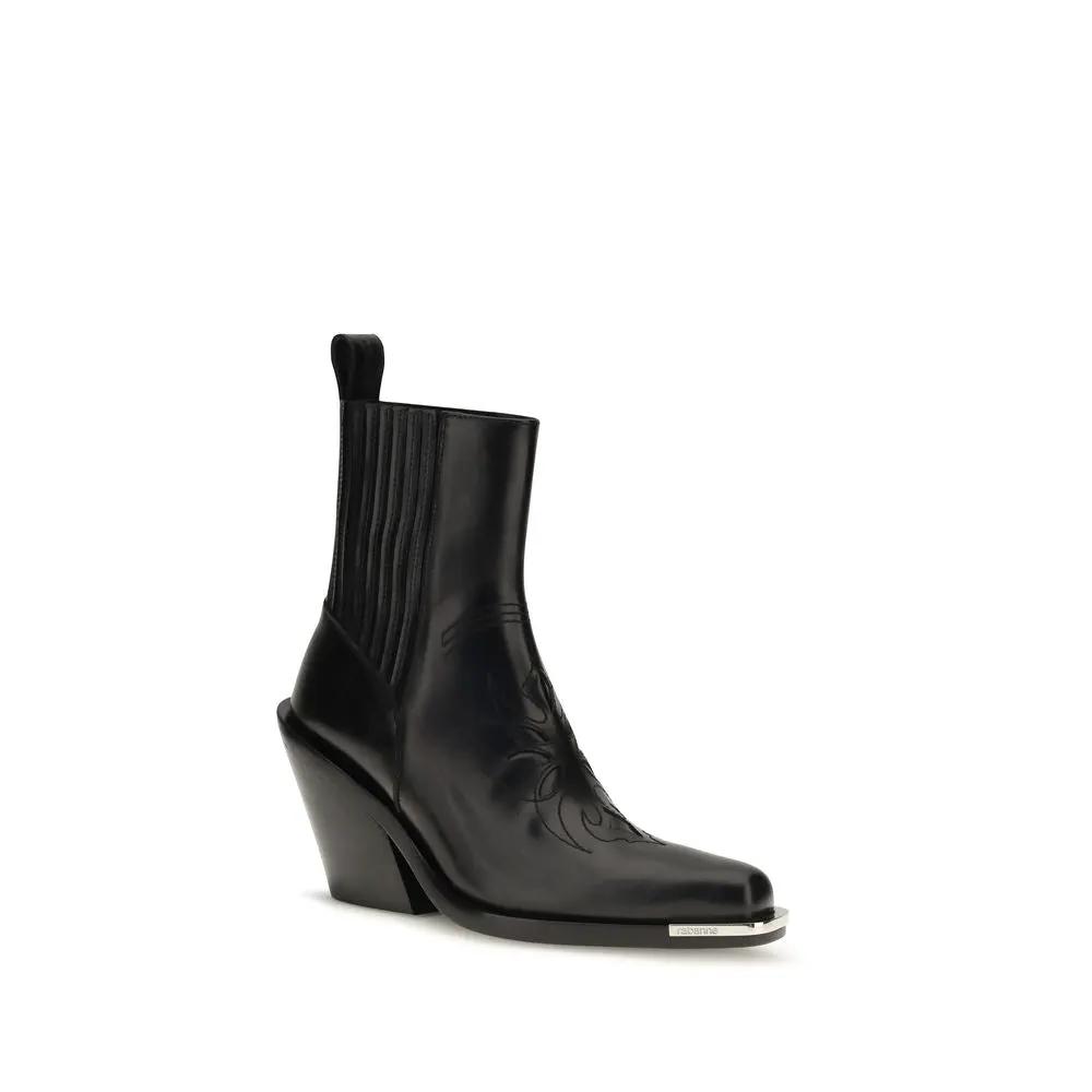 Rabanne Sample Sale | Rabanne Black Calf Leather Bos Taurus Ankle Boots - | Designer outlet