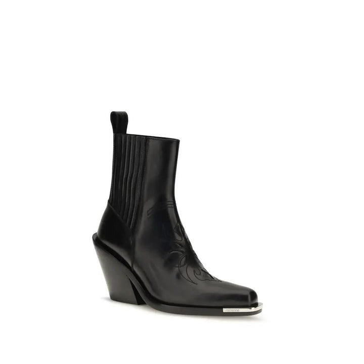Rabanne Sample Sale | Rabanne Black Calf Leather Bos Taurus Ankle Boots - | Designer outlet