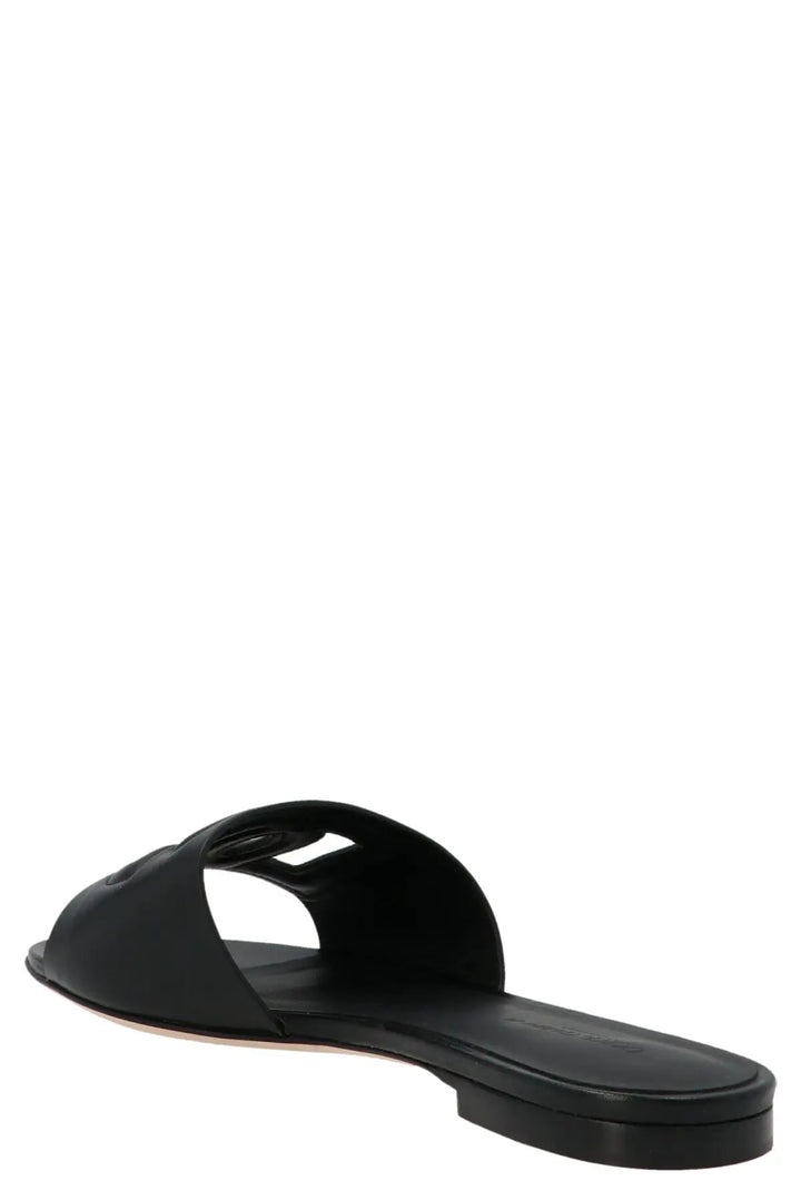 Dolce &amp; Gabbana Sample Sale | Dolce &amp; Gabbana Black Calfskin Slides - | Designer outlet