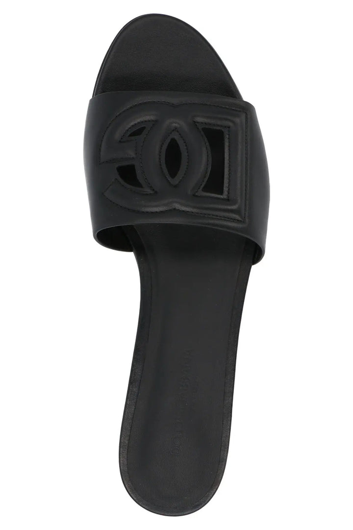 Dolce &amp; Gabbana Sample Sale | Dolce &amp; Gabbana Black Calfskin Slides - | Designer outlet