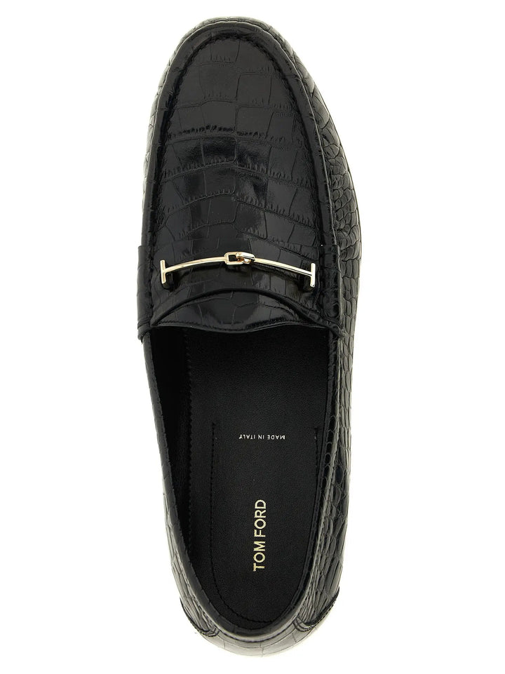 Tom Ford Sample Sale | Tom Ford Black Calfskin Slip-On Loafers - | Designer outlet