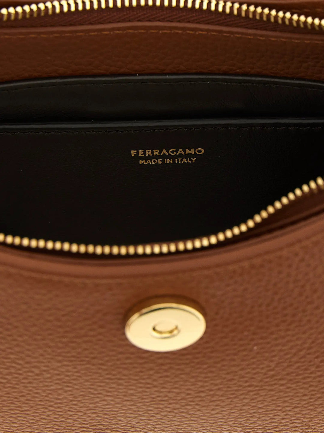 Ferragamo Sample Sale | Ferragamo Brown Calfskin Shoulder Bag - | Designer outlet