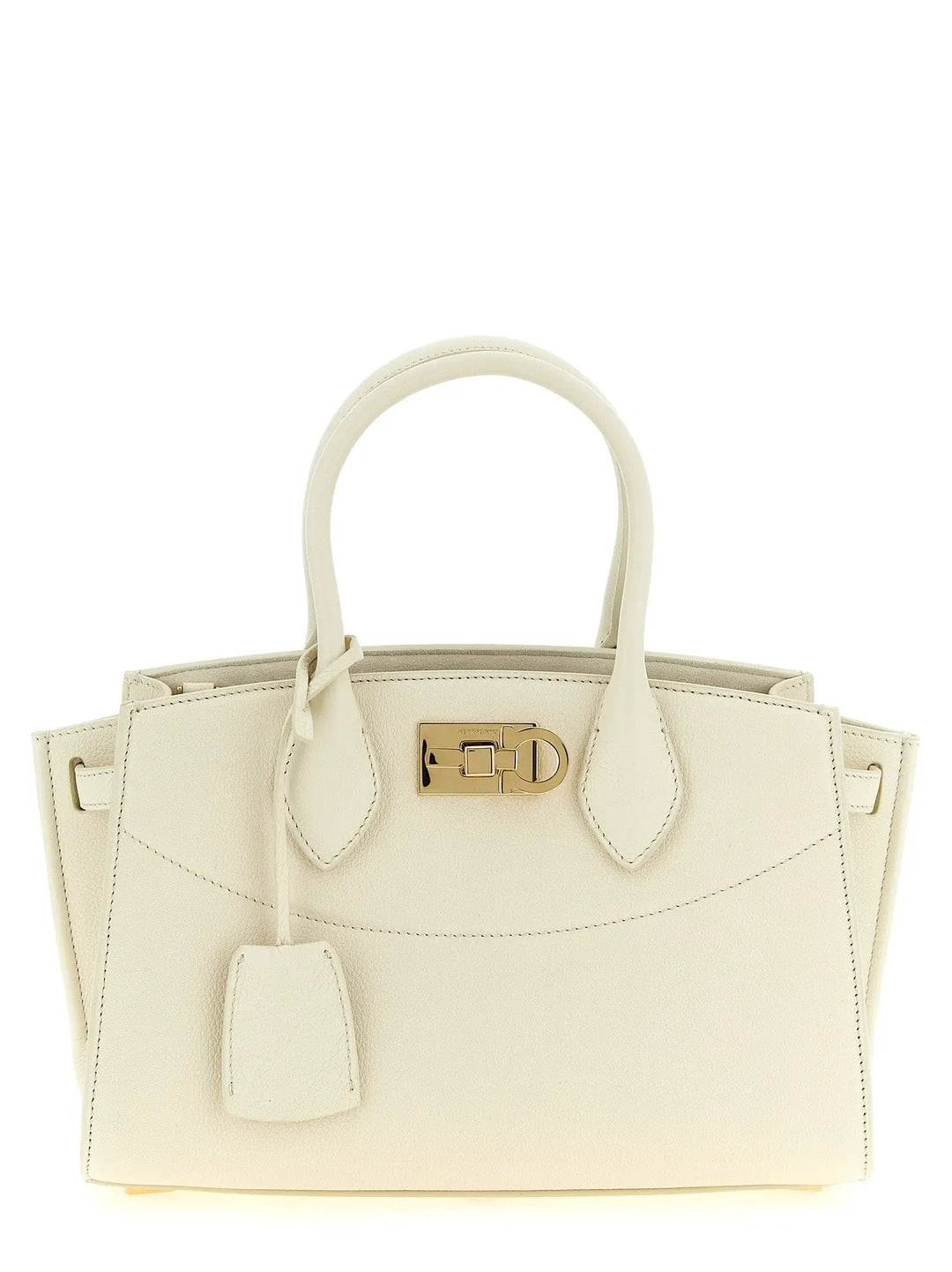 Ferragamo Sample Sale | Ferragamo White Calfskin Handbag - | Designer outlet