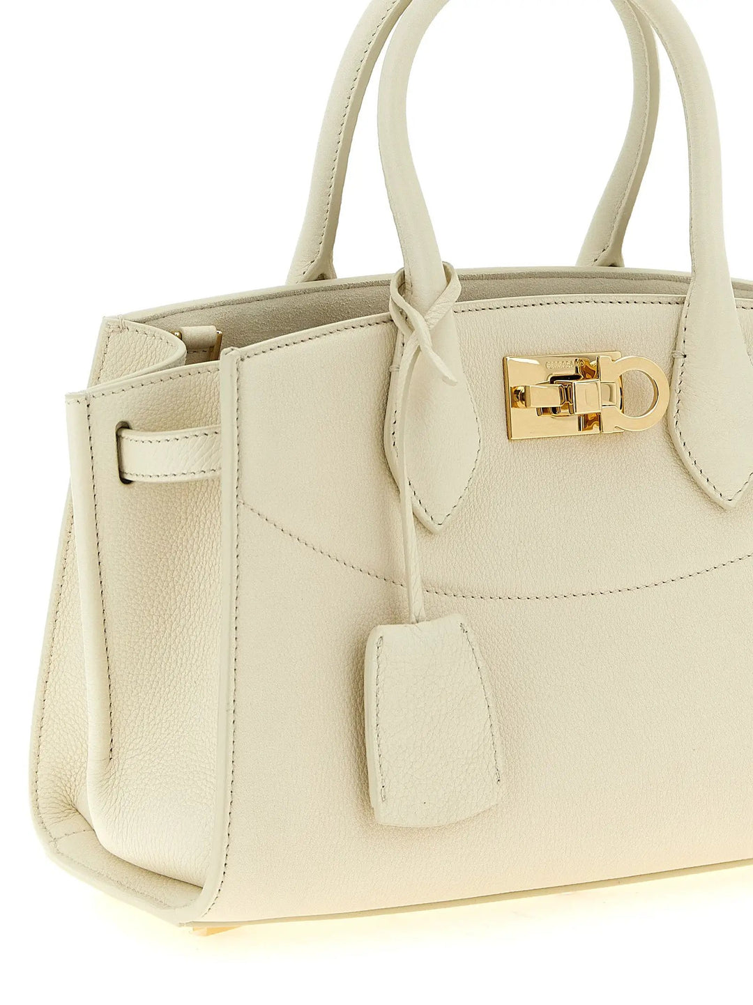 Ferragamo Sample Sale | Ferragamo White Calfskin Handbag - | Designer outlet