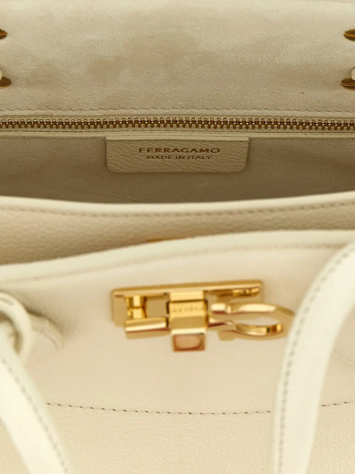 Ferragamo Sample Sale | Ferragamo White Calfskin Handbag - | Designer outlet