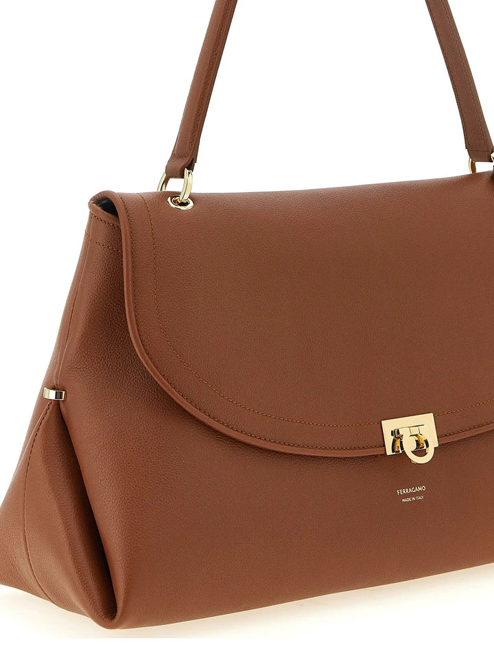 Ferragamo Sample Sale | Ferragamo Brown Calfskin Shoulder Bag - | Designer outlet
