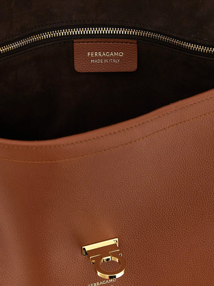 Ferragamo Sample Sale | Ferragamo Brown Calfskin Shoulder Bag - | Designer outlet