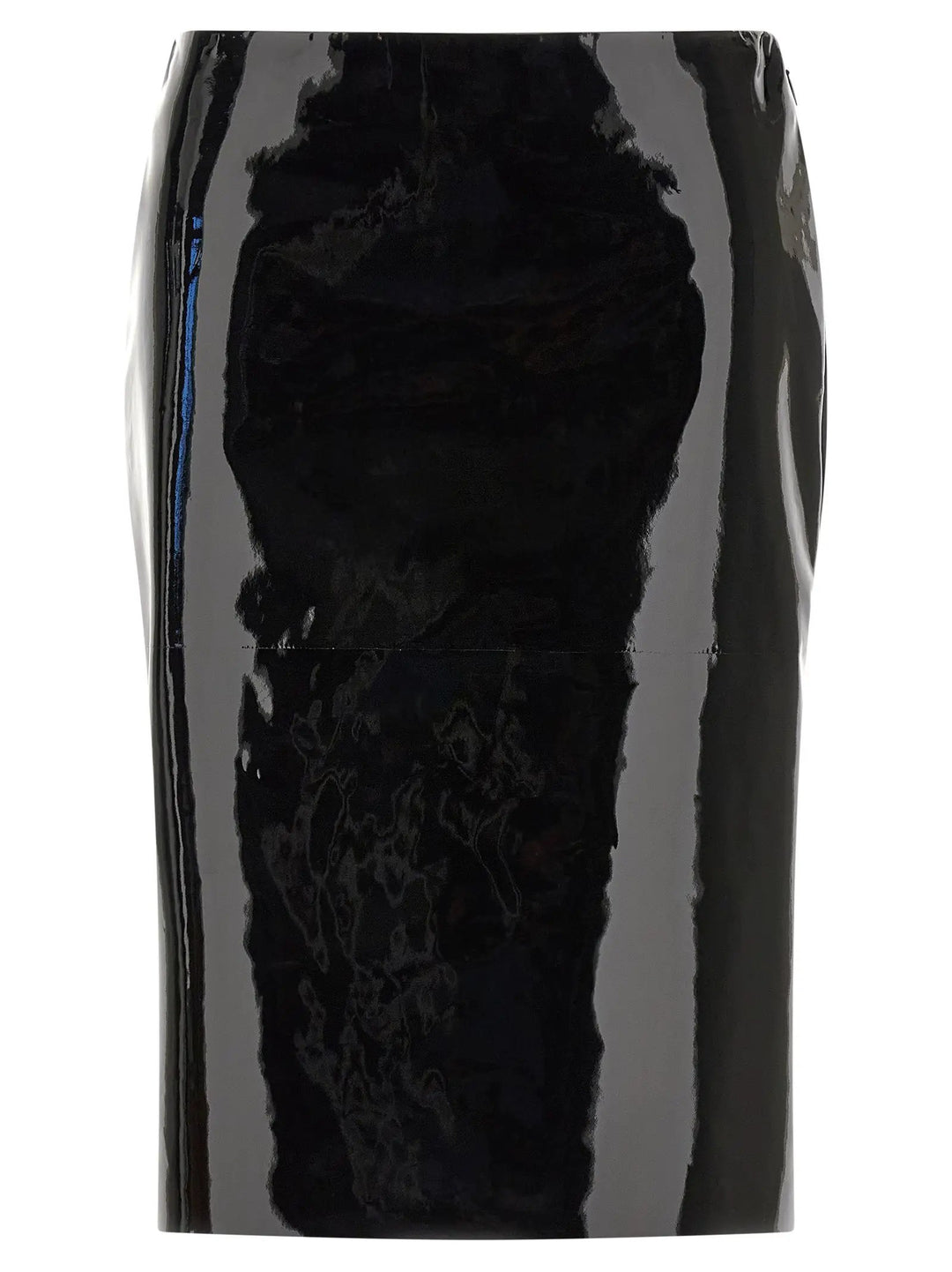Ferragamo Sample Sale | Ferragamo Black Lamb Leather Midi Skirt - | Designer outlet